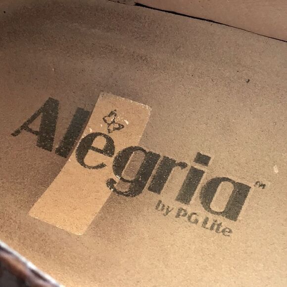 Alegria FELIZ 713 Brown Patent Leather Snakeskin Print Mary Jane Support Shoes - Picture 15 of 16